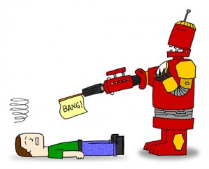 Ray gun robot gag by John Sutton! :)